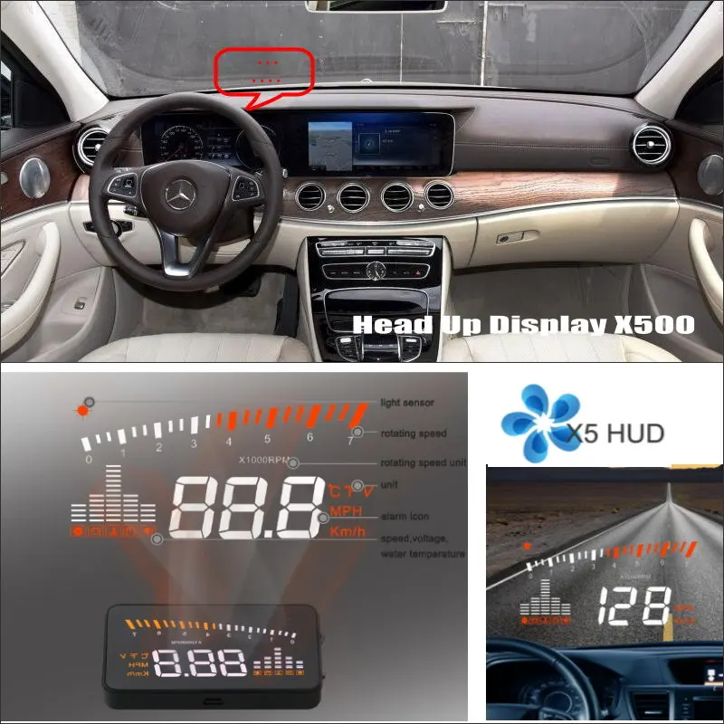 Car HUD Head Up Display For Benz E Class W212/W207 Auto Electronic OBD Safe Driving Screen Projector Refkecting Windshield