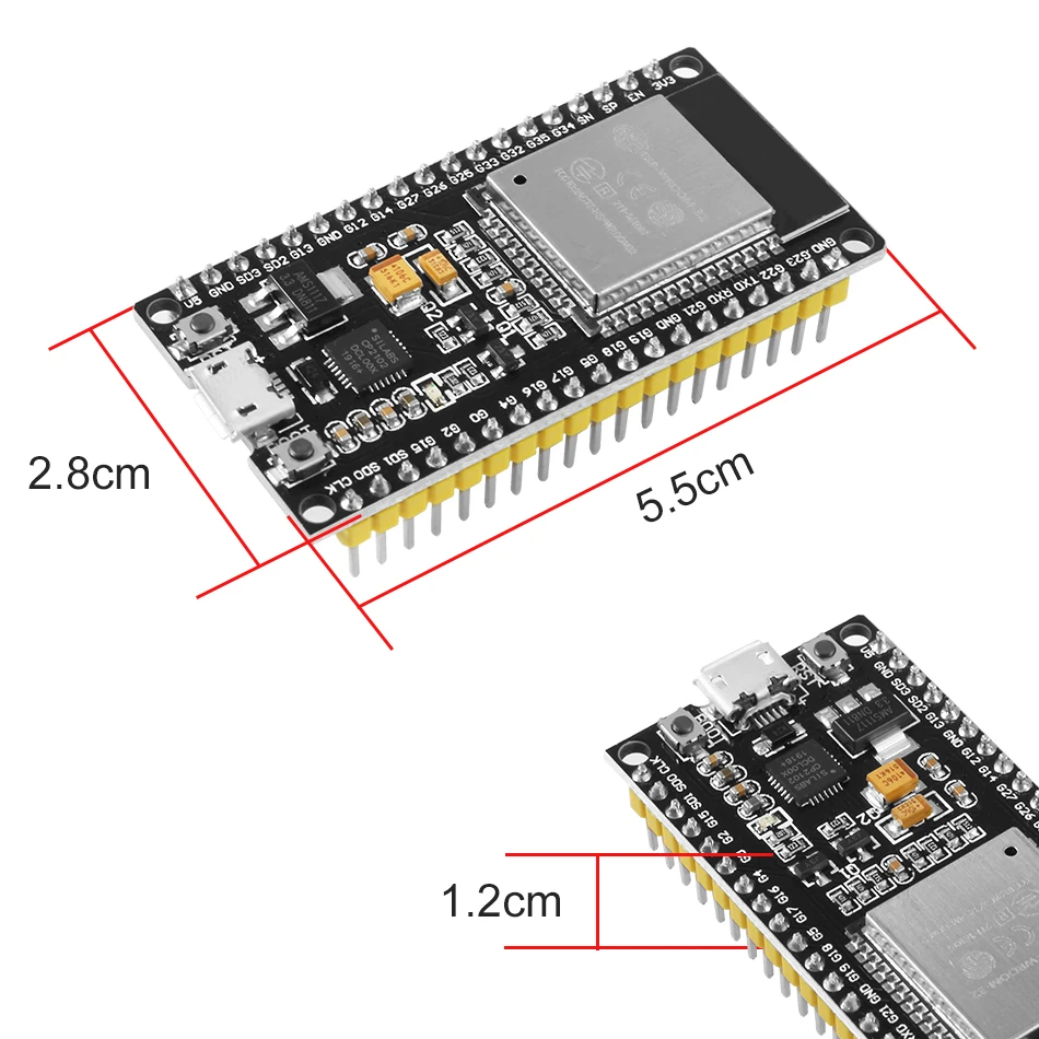 Беспроводная плата ESP32 ESP32S Wi Fi Bluetooth Micro USB двухъядерный усилитель мощности модуль