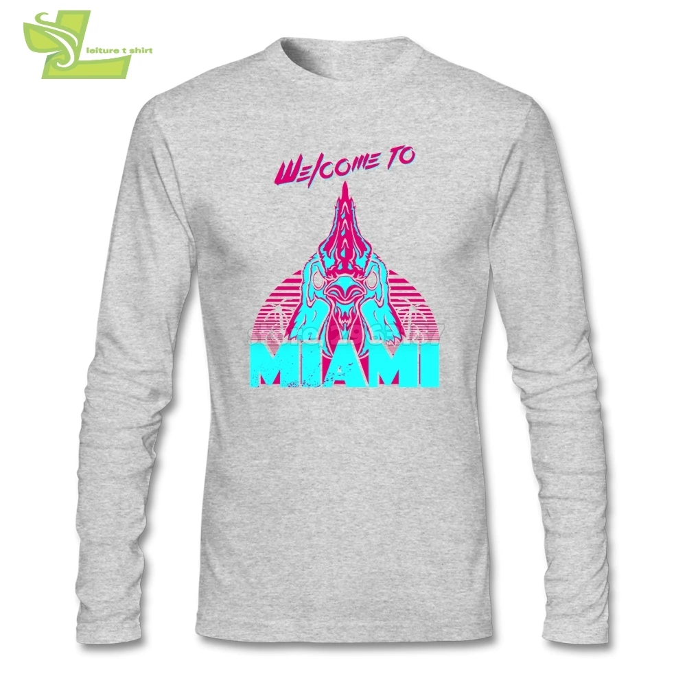 Добро пожаловать в Майами горячей линии футболки Miami Для мужчин с длинным рукавом