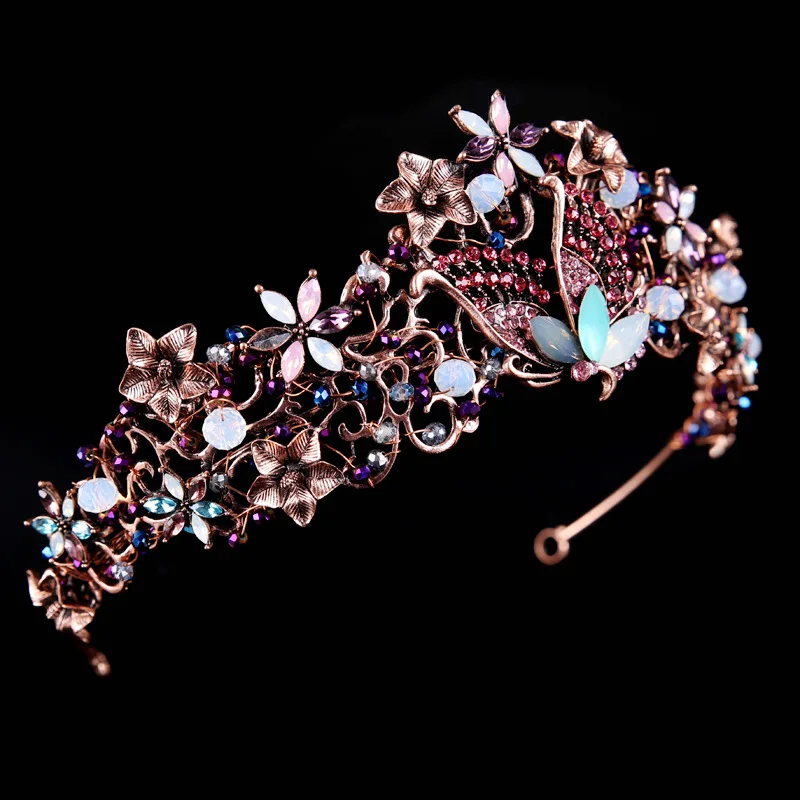 Комплект свадебных украшений FORSEVEN винтажные тиары корона серьги с бабочкой