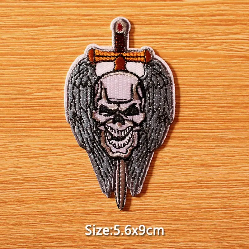 TI-PE2716CT DIY крюк петля патч, вышитые патчи для одежды Байкер вышивка Панк Череп патч железо на нашивках на одежде полосы значки - Цвет: TI-PE2716CT