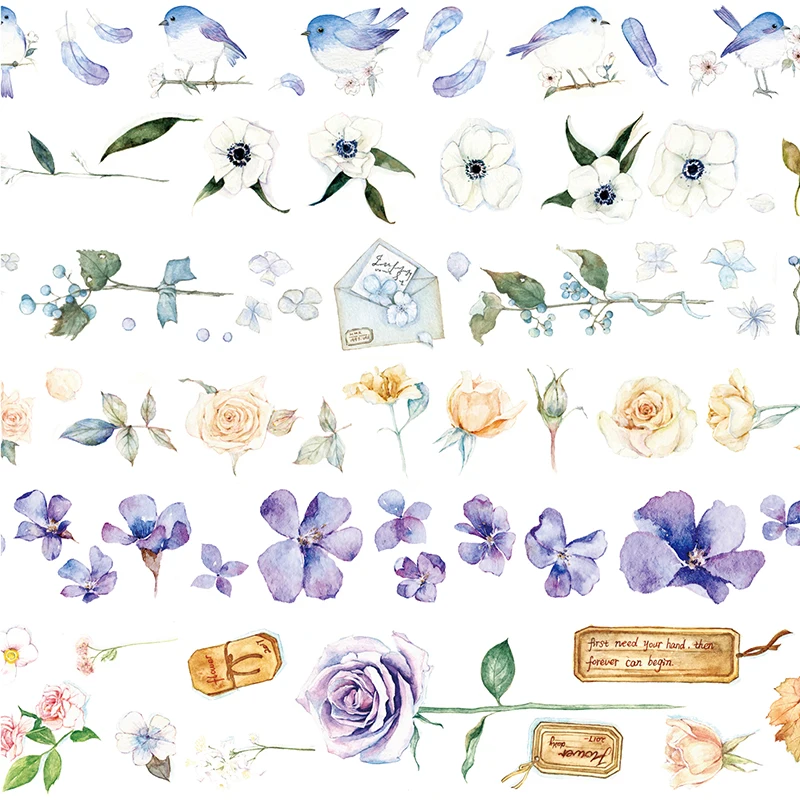 Васи-лента синяя птичка лента для маскировки цветов скрапбукинг Васи-скотч