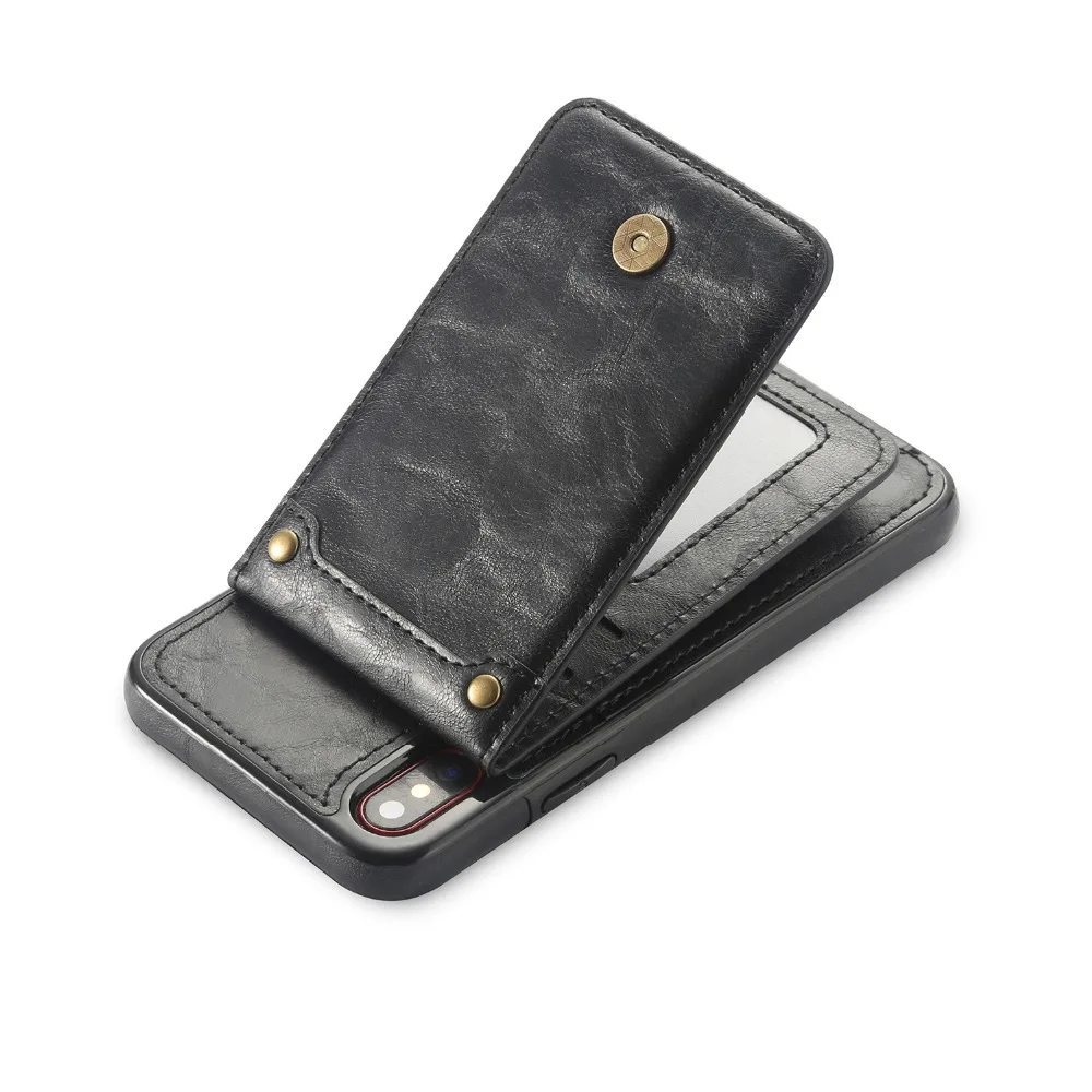 Чехол бумажник из искусственной кожи для iPhone Xs/X со съемными отделениями