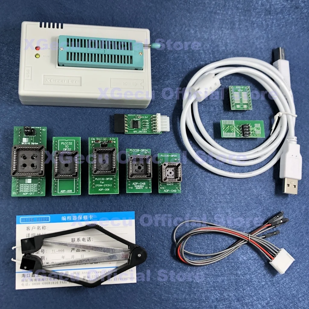 V9.00 XGecu TL866II плюс USB Универсальный программатор поддержка 15000+ IC SPI Flash NAND EEPROM MCU PIC AVR+ 8 шт. адаптер+ PLCC экстрактор