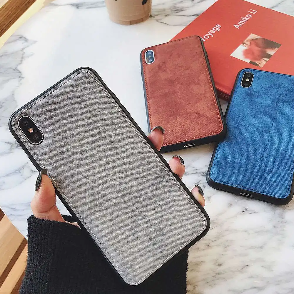 KISSCASE Ultra-thin Denim Cloth Texture Case For iPhone 7 8 6 6s Plus X XS MAX XR Soft Protective Phone Back Cover Coque Fundas |