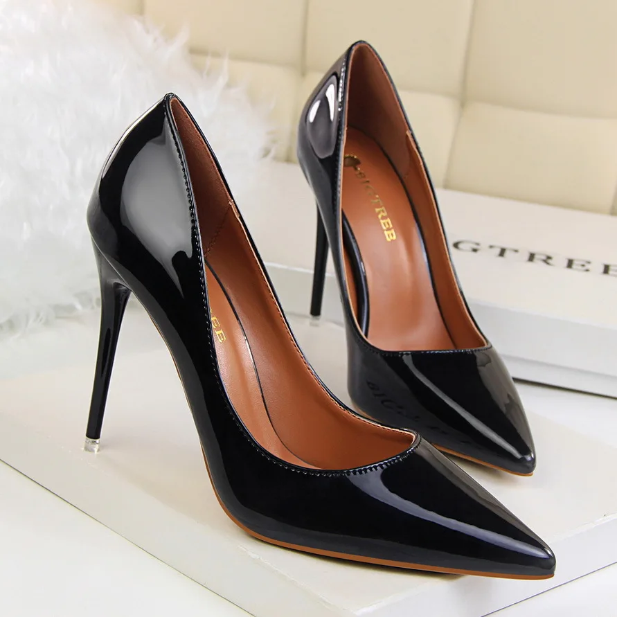 BIGTREE Spring Autumn Simple Fashion women pumps Pointed Sexy Was thin Nightclub 10 CM Fine high heels shoes | Обувь