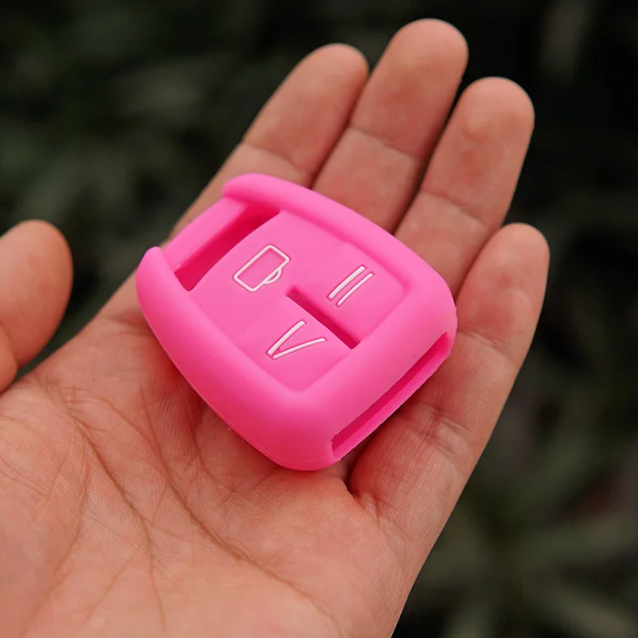3 Button Pink Силиконовый чехол для ключей fob Обложка набор для кожи чехол оболочка защита для Opel Astra Zafira Vauxhall VECTRA Omega 2 3 кнопки дистанционного ремонта - Название цвета: 3 Button Pink
