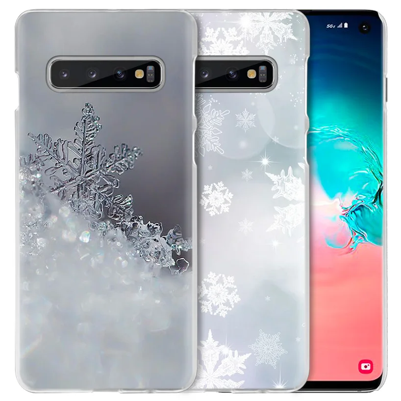 Рождественская снежинка чехол для samsung Galaxy S10 5G S10e S9 S8 M30 M20 M10 J4 J6 плюс J8 Note 8 9 прозрачный жесткий чехол из пк для телефона