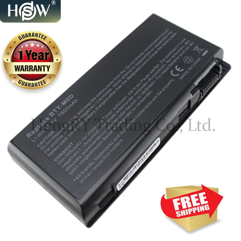 HSW 7800 мАч 9 элементов Аккумулятор для ноутбука MSI BTY M6D GT783H GX660 GX660DX GX70H GX780R GT70 GT760 GT60