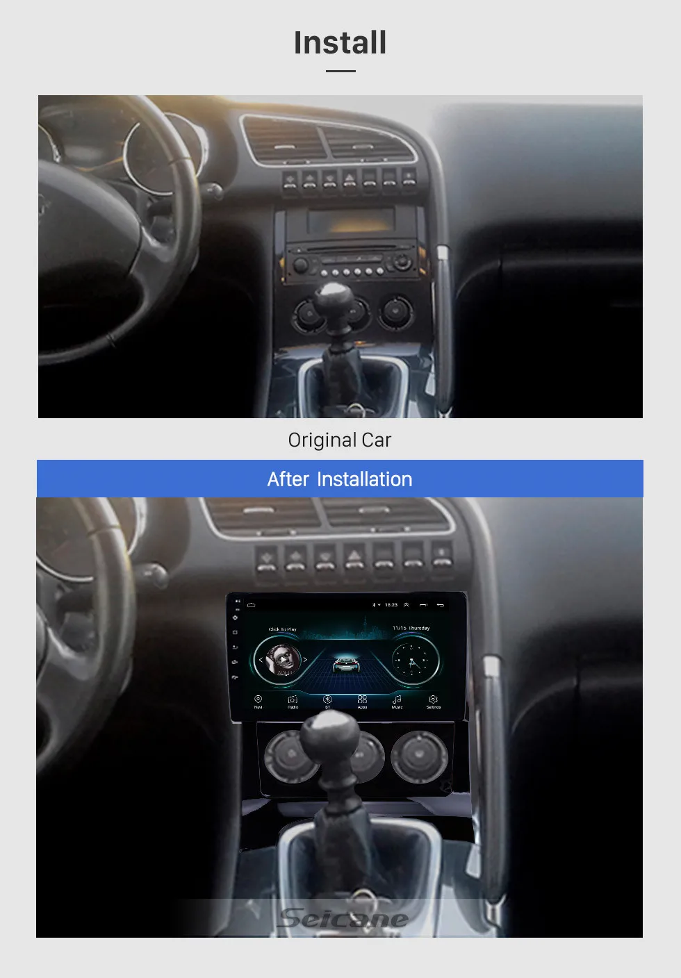 Seicane Android 8,1 9 дюймов авто радио для peugeot 3008 2009 2010 2011 2012 gps навигатор плеер рулевое колесо управление 3g