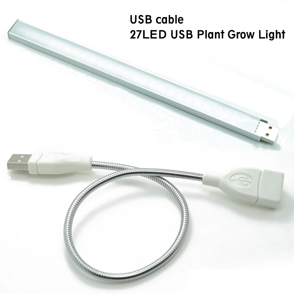 with USB cable USB СВЕТОДИОДНЫЙ светильник для роста s 4,5 Вт 27 Светодиодный светильник для выращивания растений лампа для цветения овощей в горшках Гидропоника для комнатных теплиц лампа для роста растений - Испускаемый цвет: with USB cable