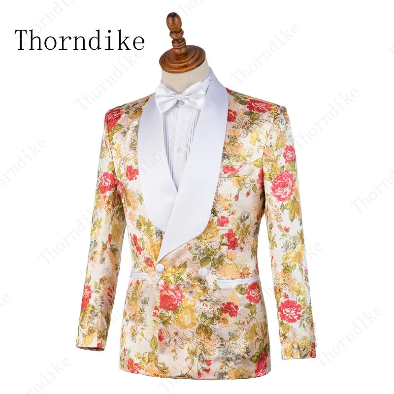 Смокинги Thorndike мужские с желтым цветком|Костюмы| |