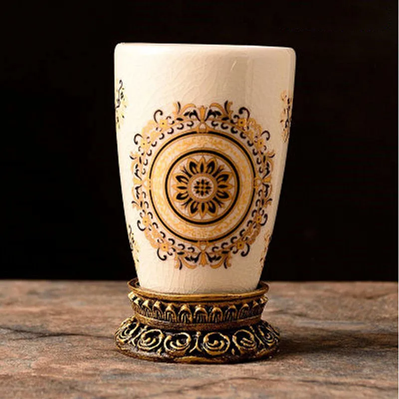 gargle cup A Различные стили европейские творческие керамические парные чашки, ванная комната ледяная, с трещинами керамическая зубная щетка чашка, домашняя ванная комната туалетные принадлежности, J18311 - Цвет: gargle cup A