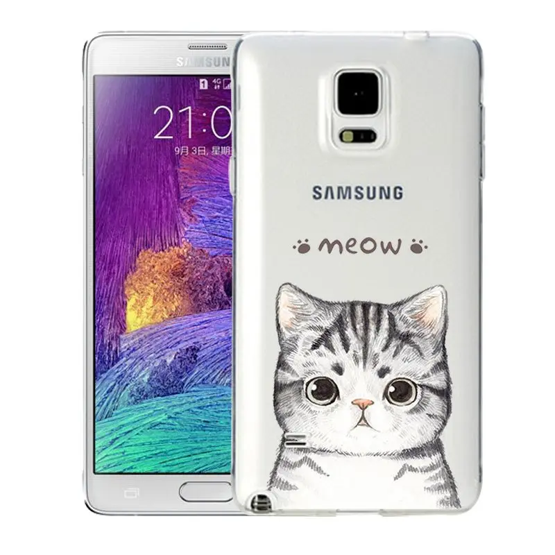 Qmswei мягкий чехол для телефона из ТПУ samsung S8 s6 s7 edge s4 s5 s3 C5 C9 note3 note4 note5 Ясно Cat с