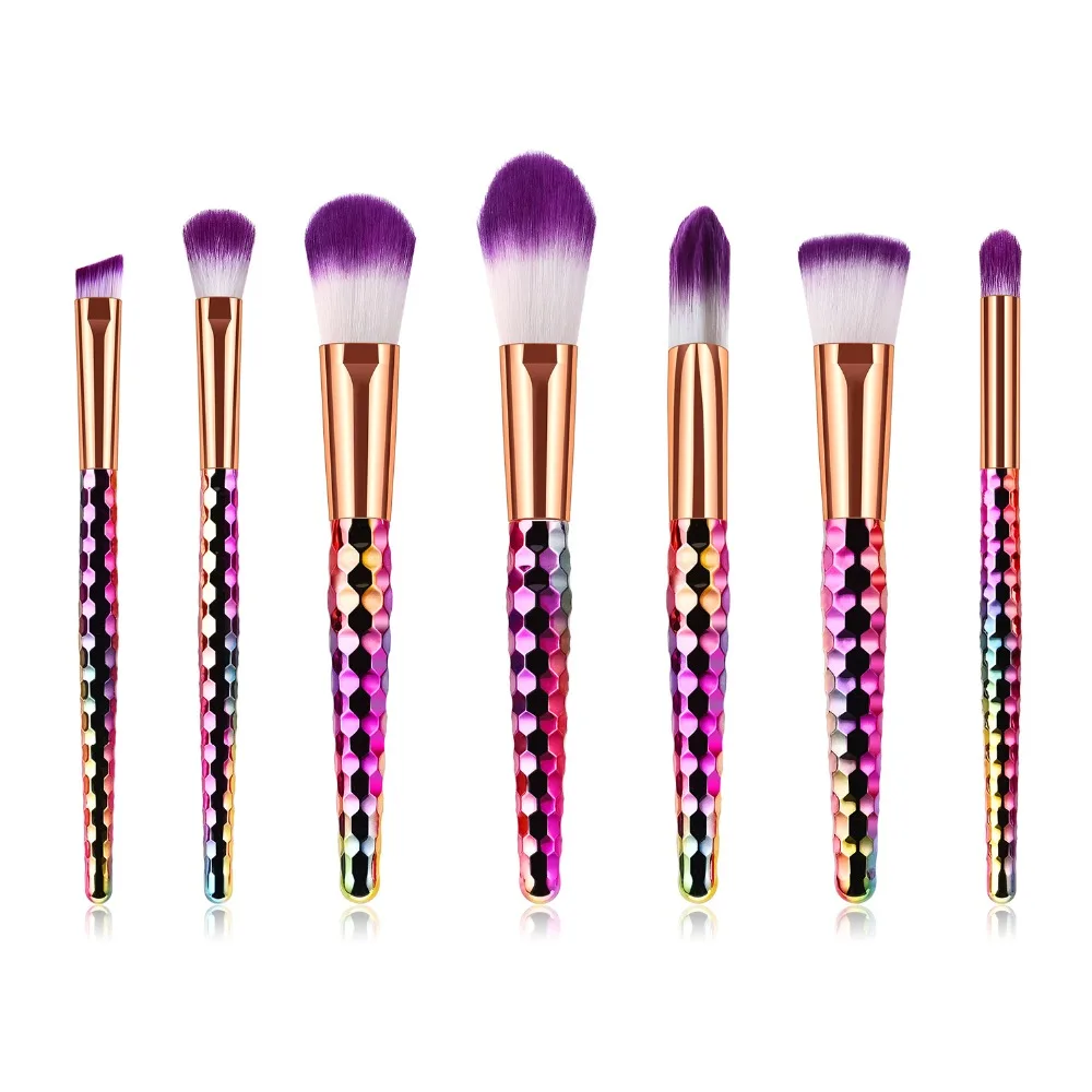 Красочные 6/7/8/12 шт набор кистей для макияжа лица основа век Пудра бровей румяна