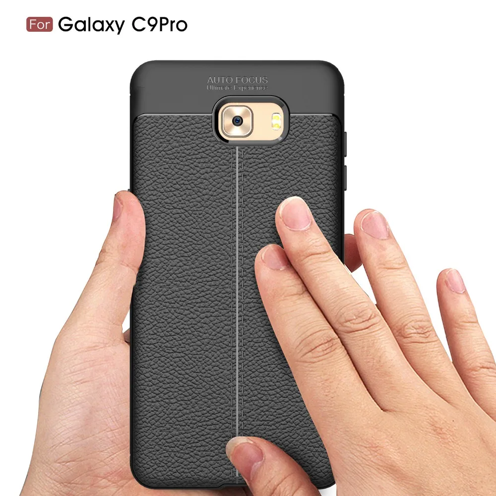MSK для Samsung galaxy C5 PRO/C7 PRO/C9PRO мягкий чехол с текстурой личи задняя крышка из ТПУ