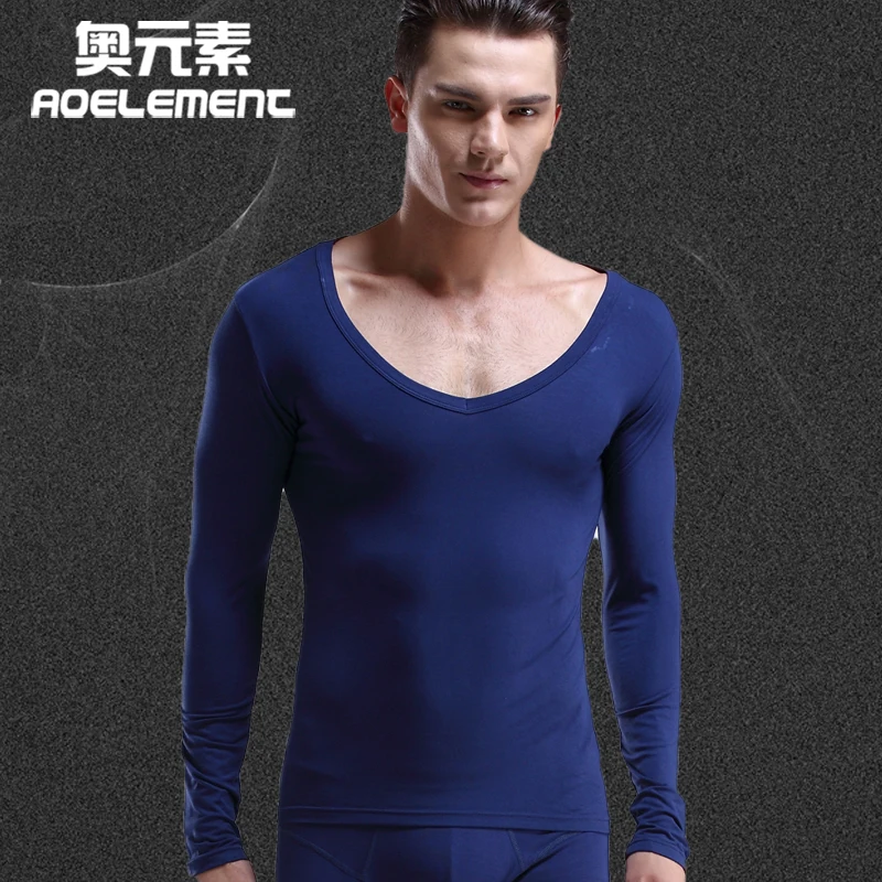 Мужской свитер из чистого хлопка большой воротник v образный вырез теплое нижнее