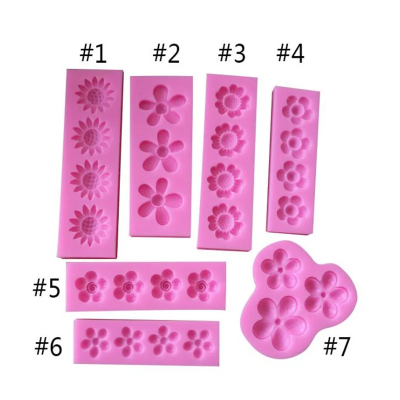 7 шт./компл. DIY 3D смешанные цветы силиконовые помады формы для выпечки Мыло Плесень