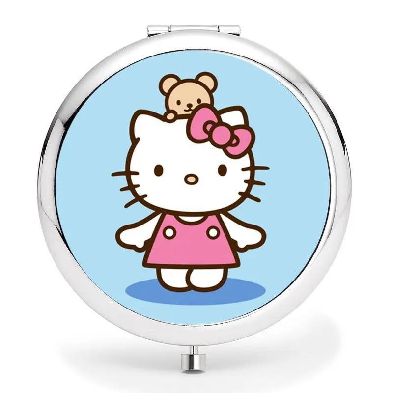 Новое блестящее компактное двустороннее зеркало Hello Kitty/зеркало для макияжа с