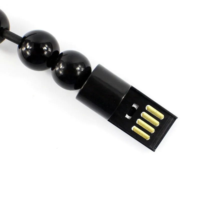 Портативный USB-кабель с бусинами для зарядного браслета зарядный кабель
