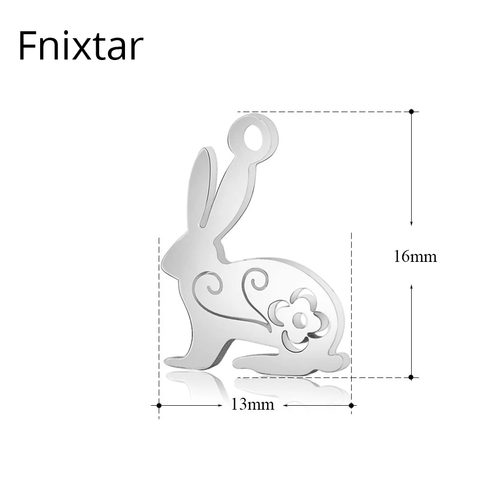 

Fnixtar 50 шт./лот DIY 13*16 мм Подвески в виде кролика из нержавеющей стали Металлические Мини Подвески ручной работы Ювелирные изделия Браслеты Ак...