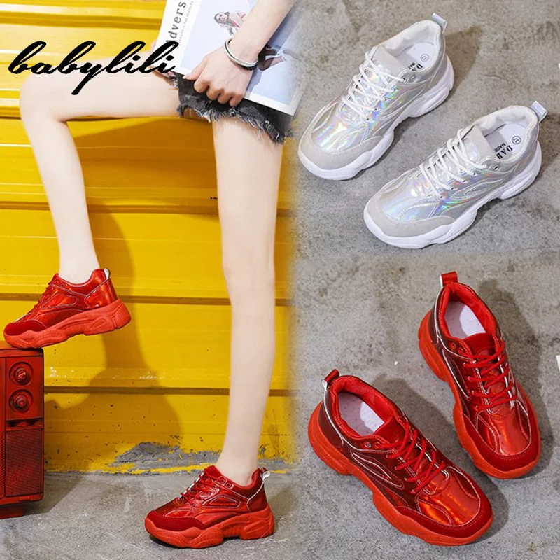 Женские кроссовки на толстой подошве Новинка лета 2019 женская обувь платформе