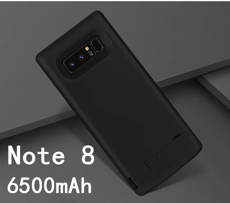 Note8-Black 6500 мАч ударопрочный чехол для аккумулятора samsung Galaxy Note 8, чехол для samsung Galaxy Note 9 5000 мАч Зарядное устройство USB чехол - Цвет: Note8-Black
