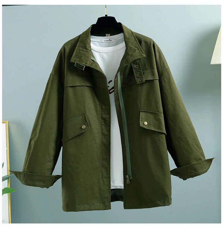 Весна осень новая корейская мода ветровка Черная бейсбольная куртка для женщин большой размер свободный длинный рукав Длинная Верхняя одежда Harajuku куртка