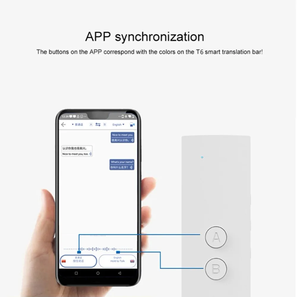 T6 Портативный Smart голос речи двусторонний реальное время перевода Язык