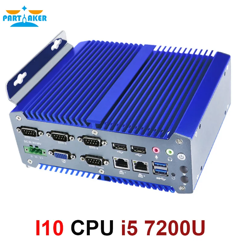 Промышленный мини ПК Синий чехол ITX Intel Core i5 7200u 2 Lan Turbo Boost 3 1 ГГц Barebone Linux с