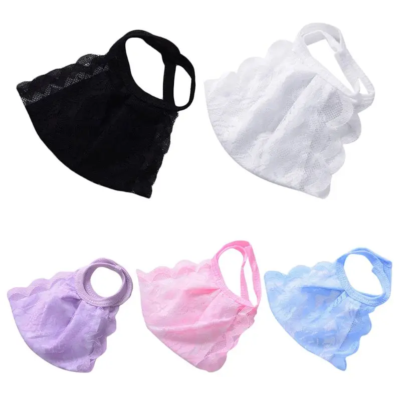 Женская летняя Солнцезащитная двухслойная маска для рта вязаная крючком