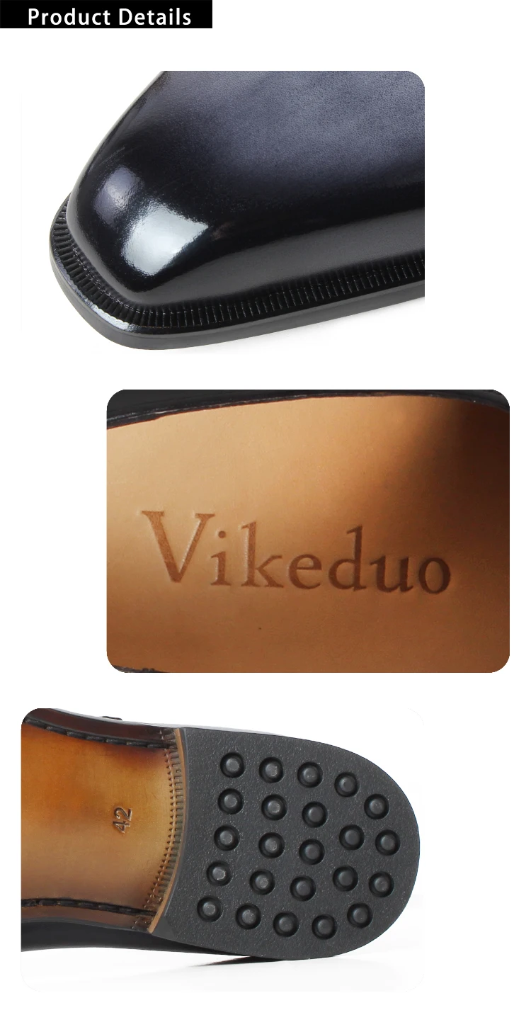 VIKEDUO/официальная Мужская обувь в стиле монах; серые туфли из натуральной кожи с квадратным носком; Свадебная офисная обувь; Мужские модельные туфли; Zapatos