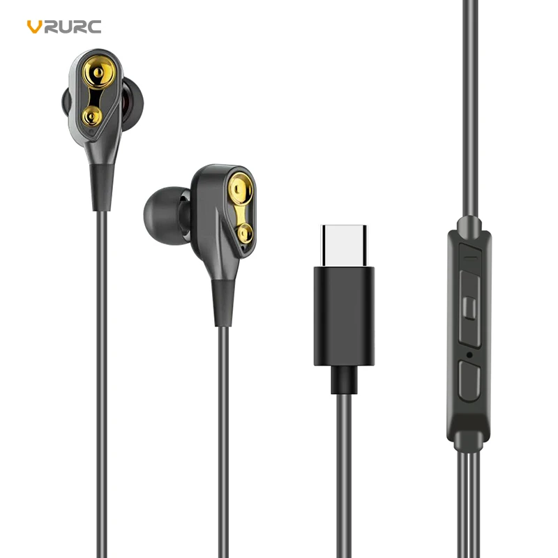 Универсальный Тип C Наушники Цифровой Hifi проводной Управление без потерь USB Jack