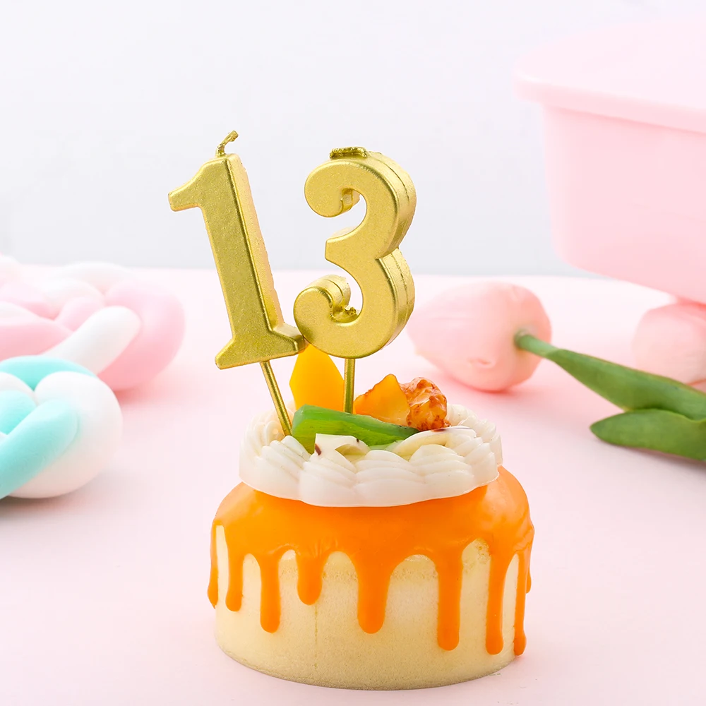 1 шт., топпер для торта с цифрами "0-9", золотой Шипованный бриллиант, Топпер для торта на десерт, годовщину, день рождения, украшение, свадебные принадлежности