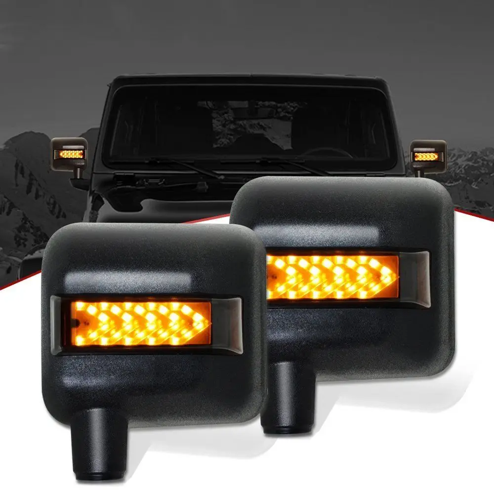Для jeep wrangler jk аксессуары для автомобиля led поворотный сигнал боковое зеркало вида