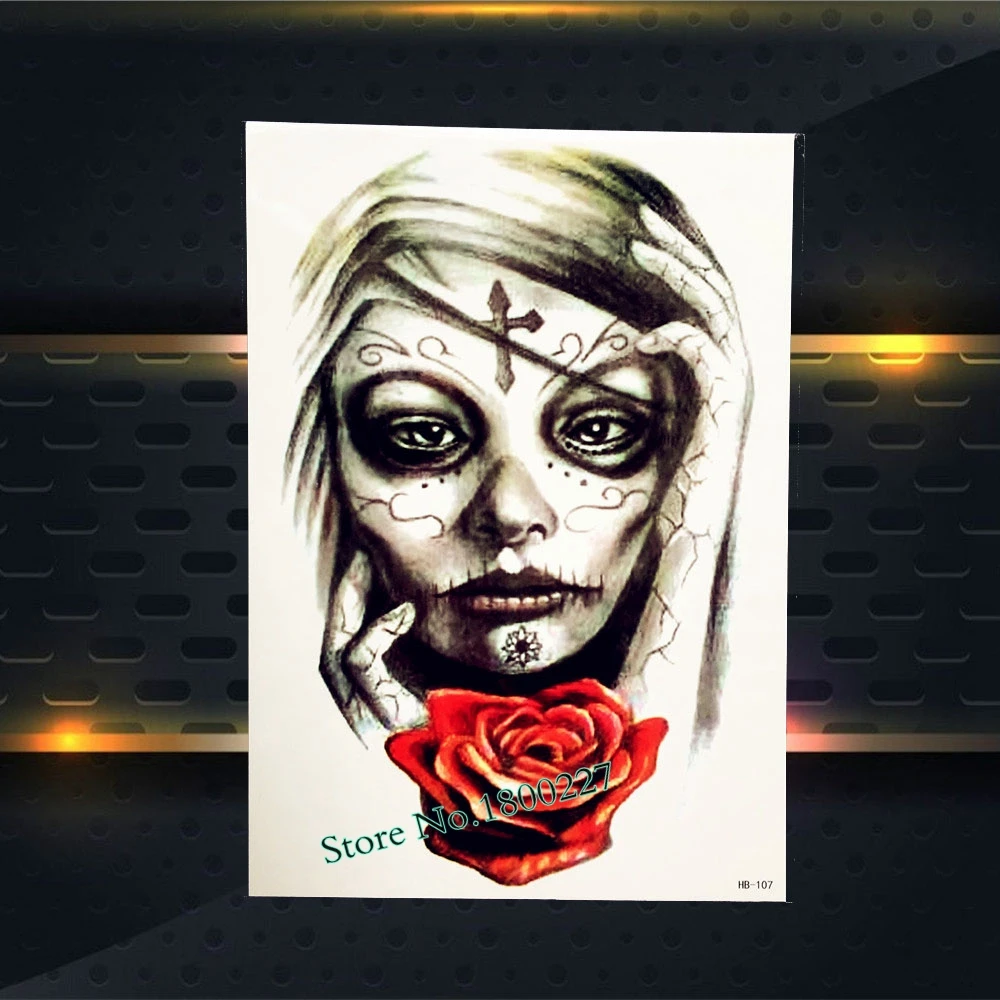 Поддельные Дракон бык рога крест татуировки для мужчин и женщин на руку назад