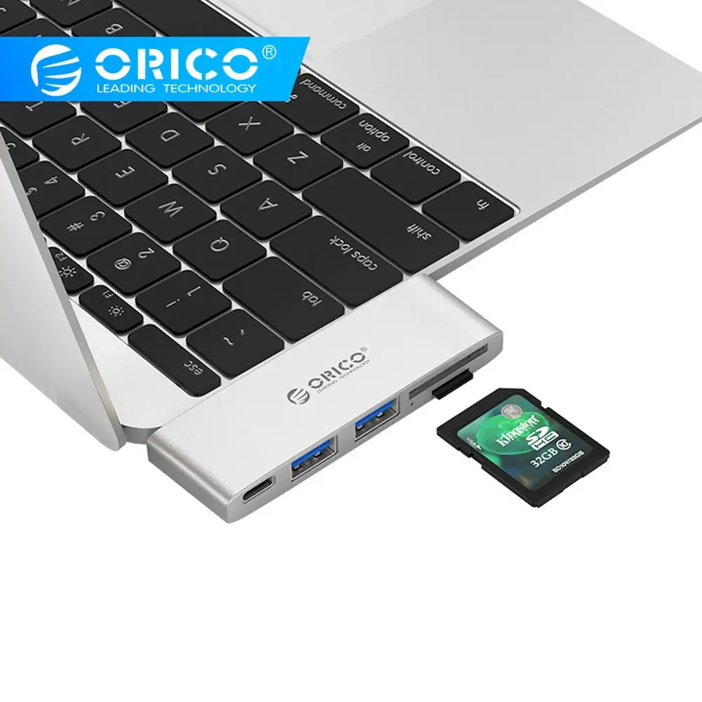 ORICO USB C концентратор тип-c до USB3.0/тип-c/TF/SD концентратор Мини-Док-станция для ноутбука