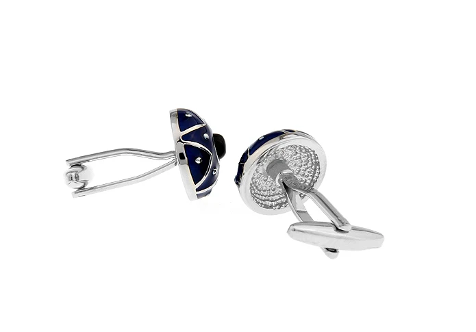 Классические запонки iGame латунный материал круглый дизайн синий цвет бесплатная