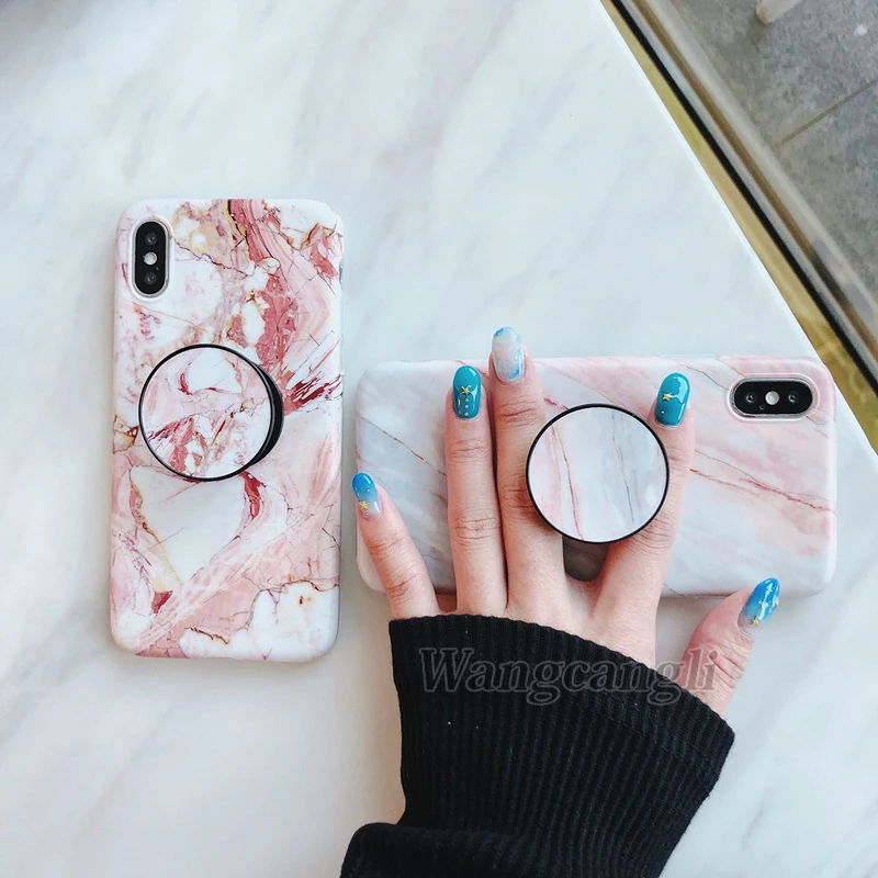 Мраморный ТПУ чехол для iphone 7 8 plus чехол для iphone X XS MAX скраб TPU чехол для iphone 6 6 plus защитный чехол и держатель для телефона