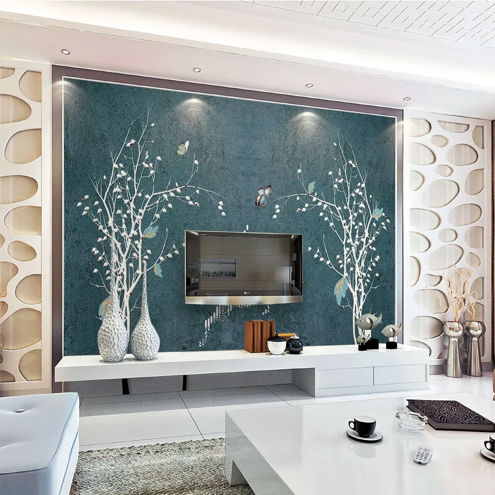 Decoration Textile wallpaper Nordic abstract modern beautiful gold foil green background wall customization | Обустройство дома