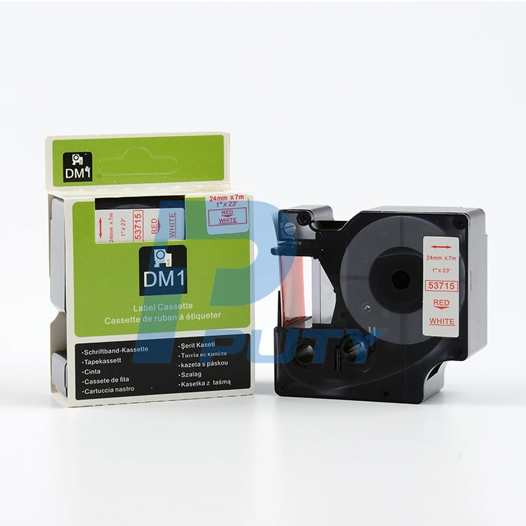 Dymo 24 мм красный на белом 53715 совместимый картридж|dymo tape|tape cartridge |