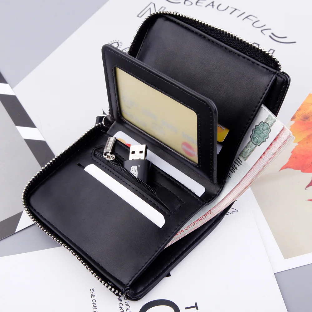 2019 короткие мужские кошельки на молнии с отделением для монет мужской кошелек