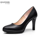 Женские туфли-лодочки с острым носком на платформе и высоком каблуке