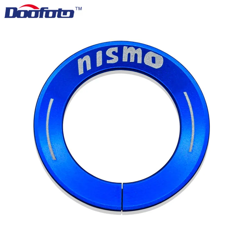 Start Ring Blue Doofoto аксессуары для стайлинга автомобилей кнопка запуска двигателя кольцо для Nissan Nismo фиолетовый желтый черный руль Декор колес цвет стикер - Название цвета: Start Ring Blue