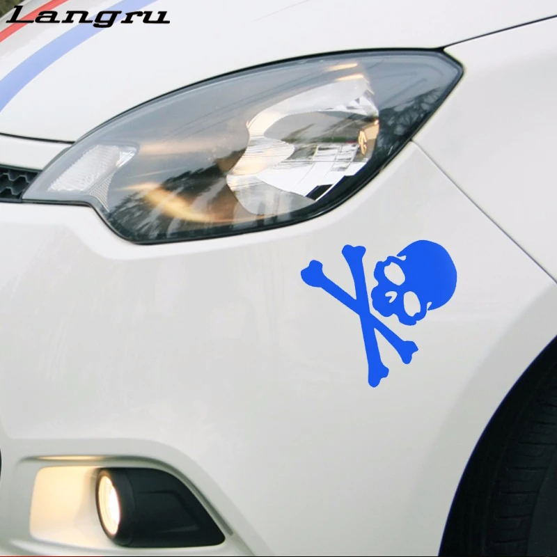 Langru New Style Terror Pirate Robber Skull Cross Bone Funny Car Sticker Decor Vinyl Decal Jdm | Автомобили и мотоциклы