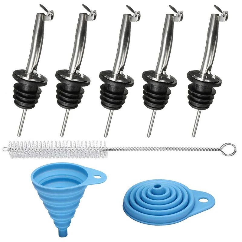 TOBSAYK 5 Pack масло Pour Spouts обновление из нержавеющей стали Вино Ликер носик для