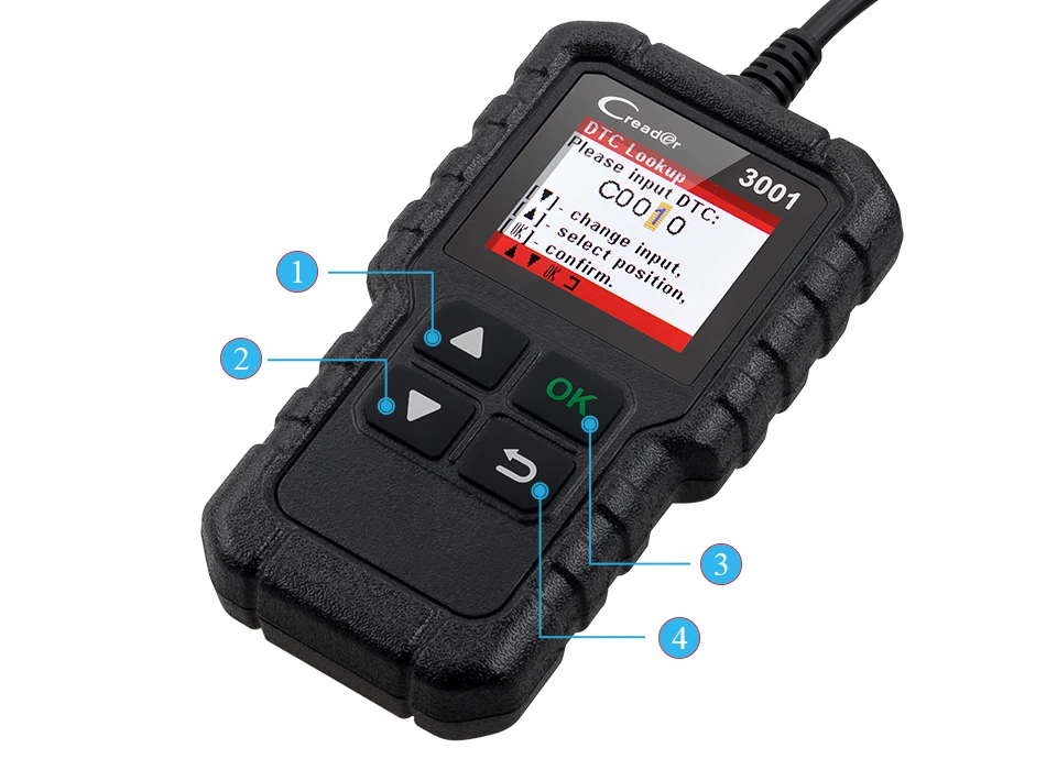 LAUNCH X431 CR3001 OBD2 автоматический сканер диагностический инструмент в русском Creader 3001 считыватель кода PK ELM327 AD310 KW590 AL519