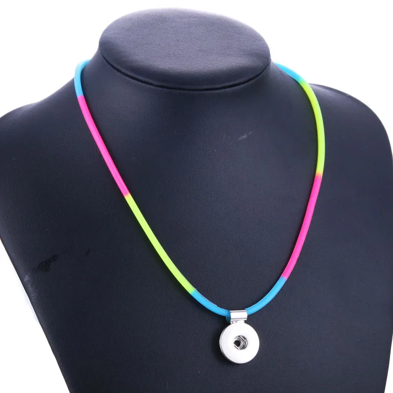 New Snaps jewelry elastic force rubber Simple style Necklace fit 18mm Snap women Pendant Necklaces fashion | Украшения и