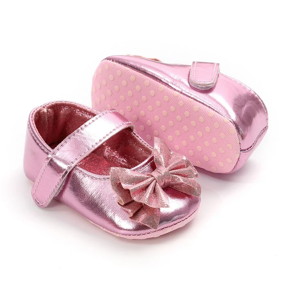 Мягкая обувь SAGACE из искусственной кожи для маленьких девочек с блестящими