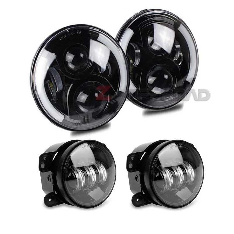 Dot Утвердил 7 дюймов светильник светодиодный головной s с Белый DRL halo/янтарный